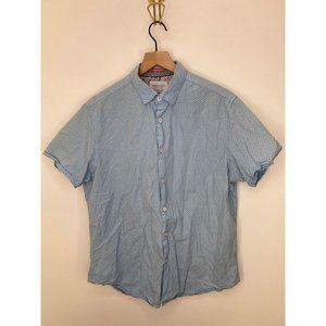 Denim & Flower Short Sleeve Button-Down Shirt Sz L
